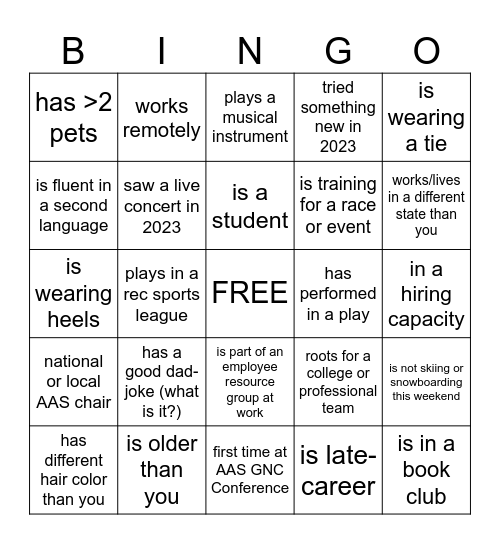 Networking Bingo 2024 Bingo Card