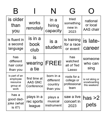 Networking Bingo 2024 Bingo Card