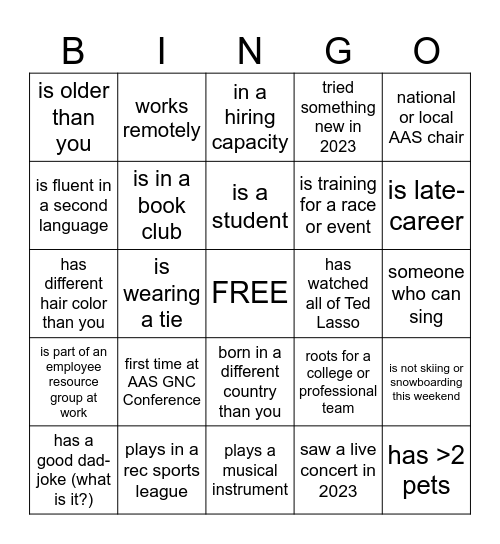 Networking Bingo 2024 Bingo Card