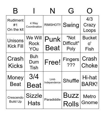 First Skills! Bingo Card