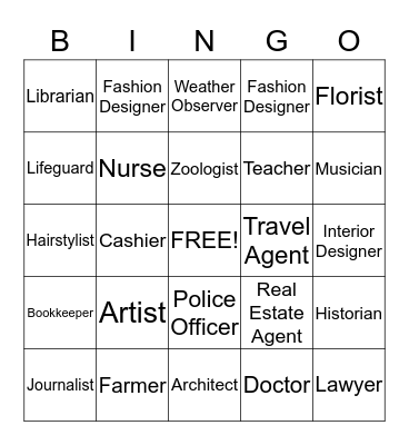 Career Bingo Card