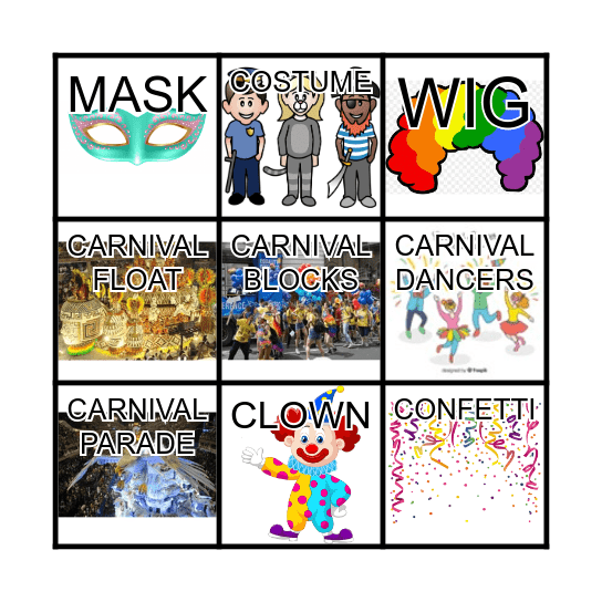 CARNIVAL BINGO Card