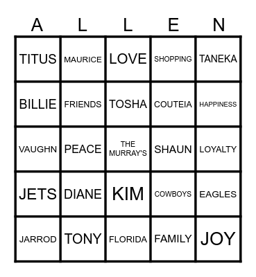 Bingo Card