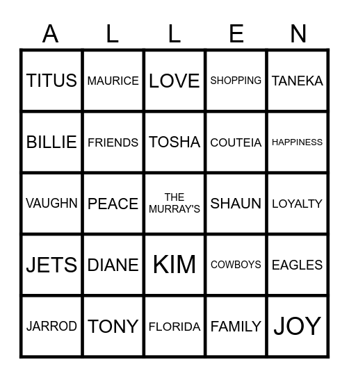 Bingo Card