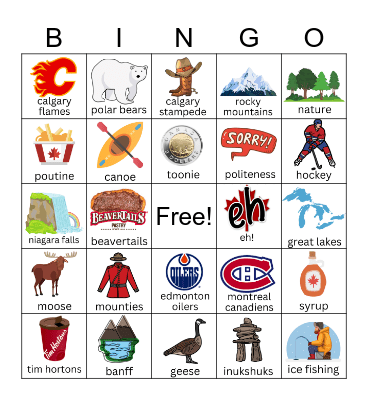 Canadian Bingo Card