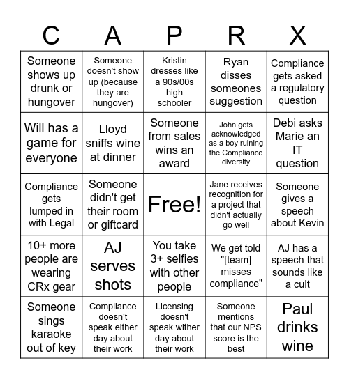 Vegas 2024 Bingo Card