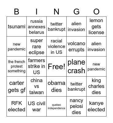 CARTER 2024 BINGO!! Bingo Card