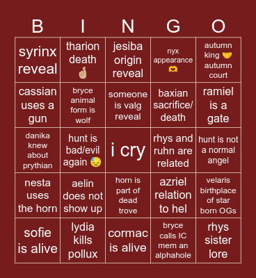 CC3 Bingo Card