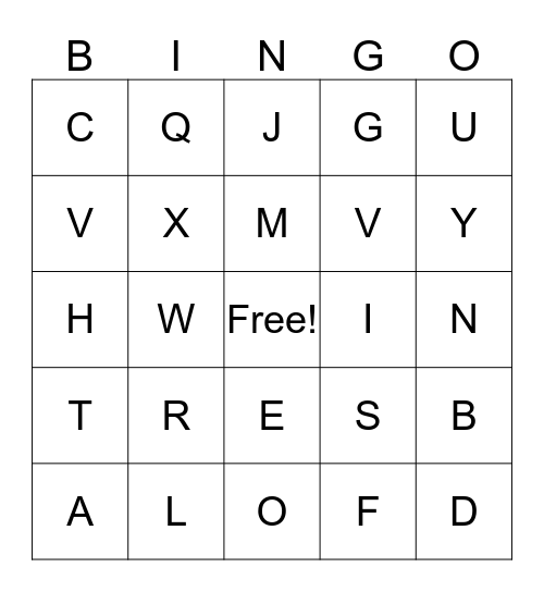 ALPHABET SIGNS  Bingo Card