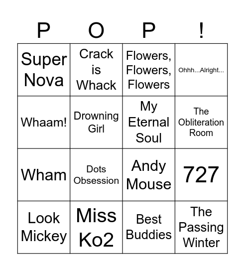 POP ART YAY! Bingo Card