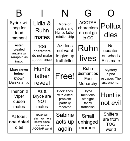 Crescent City 3 Bingo Card