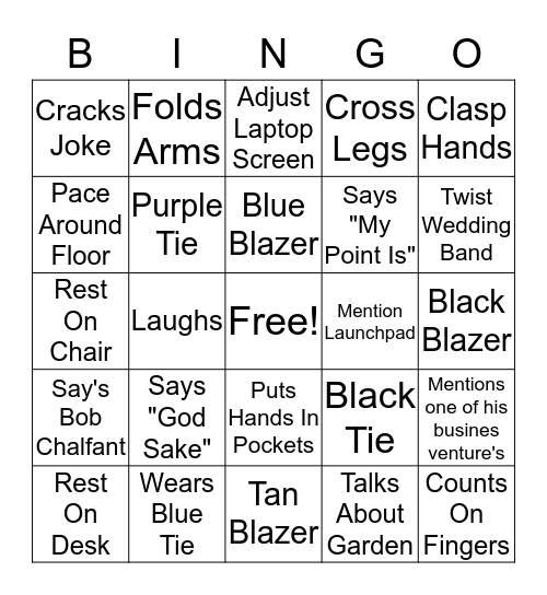 Chalfant's Bingo Card