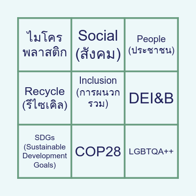SustainaBingo Card