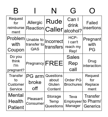 TWH Bingo Card