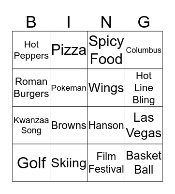 Mr. Hans Birthday Bingo! Bingo Card