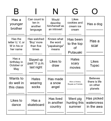 Icebreaker Bingo - Find Someone Who ... Bingo Card