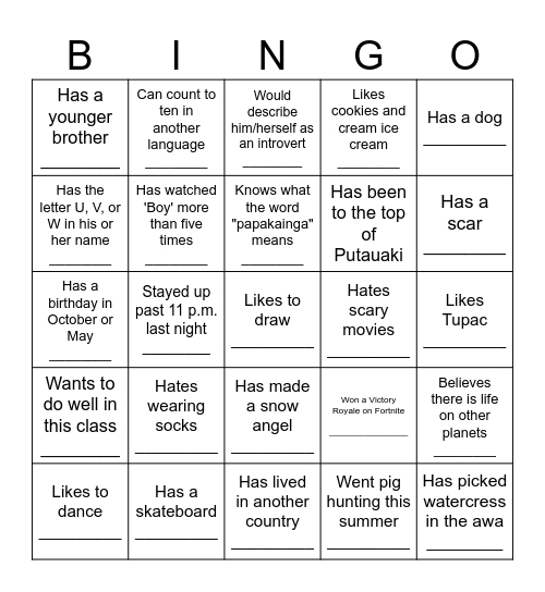Icebreaker Bingo - Find Someone Who ... Bingo Card