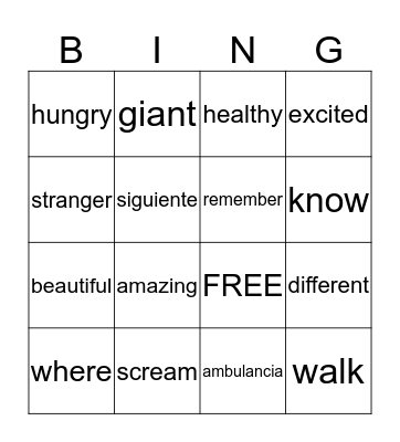 Literacy Bingo Card