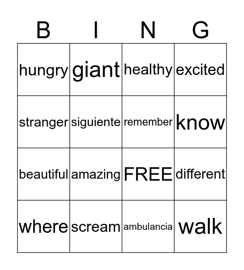 Literacy Bingo Card
