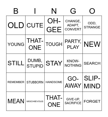 ASL UNIT 9 Bingo Card