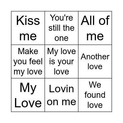 Valentine's Bingo Card