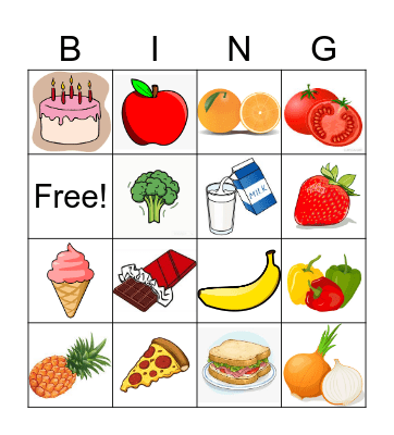 FOOD Bingo Card