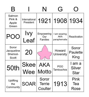 Pretty Girl Bingo Card