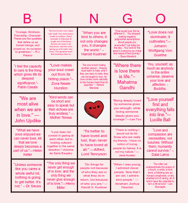 Virtual Valentine's Day Bingo <3 Bingo Card