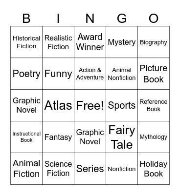 Genre Bingo Card