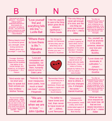 Virtual Valentine's Day Bingo <3 Bingo Card