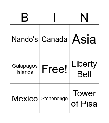 2024 Travel Bingo Card