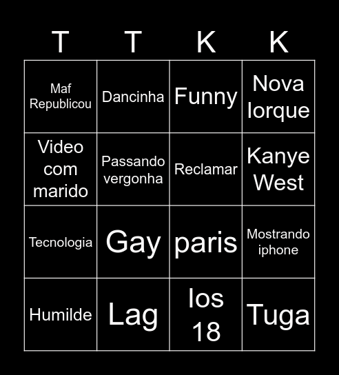 Bingo da Evolução Bingo Card