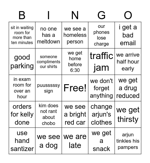 miami neuro Bingo Card