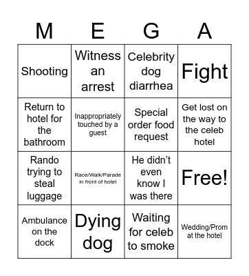 MegaCon 2024 Bingo Card