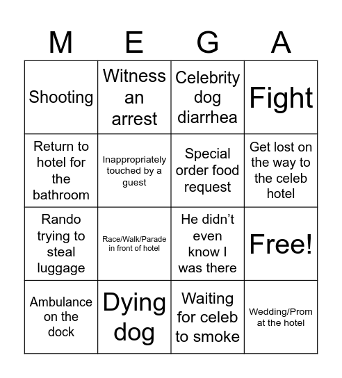 MegaCon 2024 Bingo Card