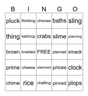 Mixed Phonics Bingo Card