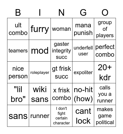 alternate battlegrounds bingo (my version) Bingo Card