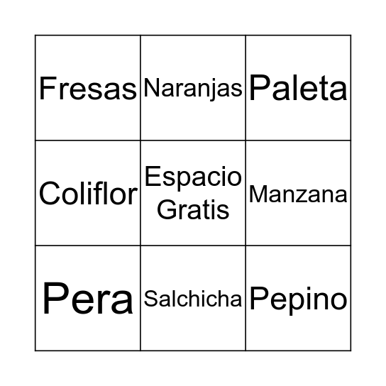 La Oruga Muy Hambrienta Bingo Card