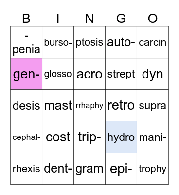 Dean Vaughn 3 Bingo Card