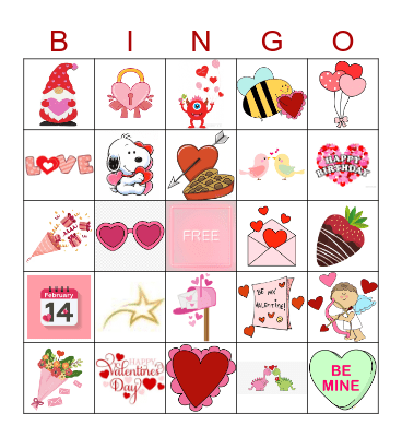 VALENTINES DAY BINGO Card