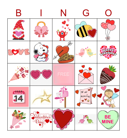 VALENTINES DAY BINGO Card