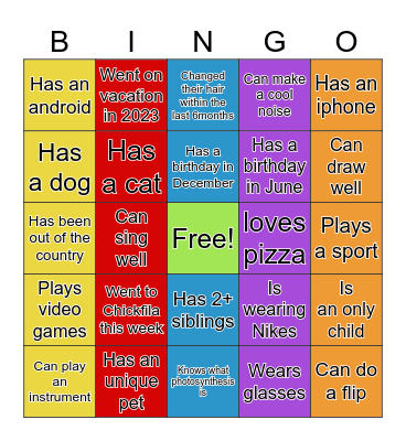 Ice-Ice Breaker! Bingo Card