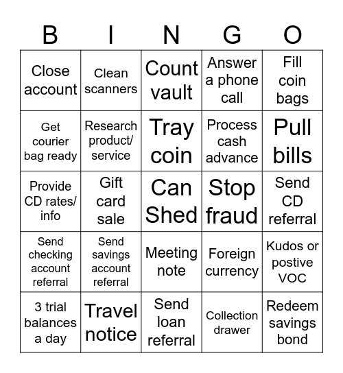 Teller Bingo Card