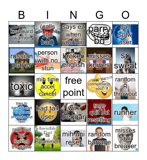 yba bingo Card