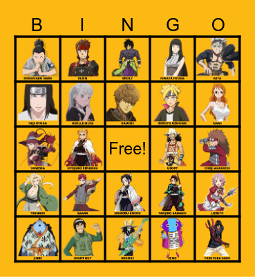 ANIME BINGO Card