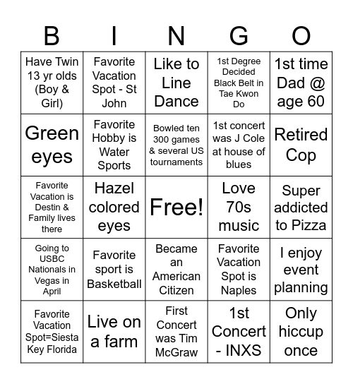 Get to Know Your DGC Peers Bingo Card