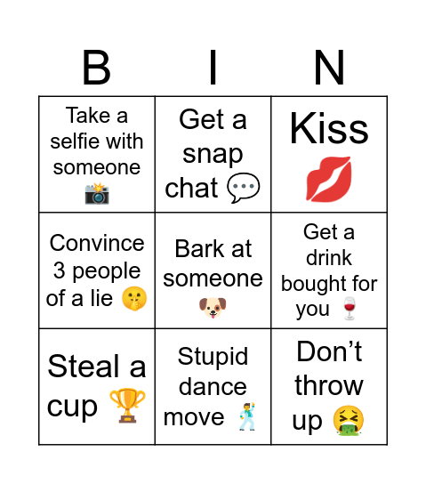 Salsa Bingo Card