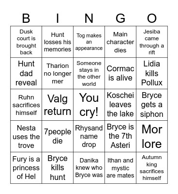 HoFaS Bingo Card