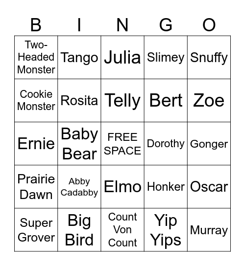 Let's Play Bingo! Bingo Card