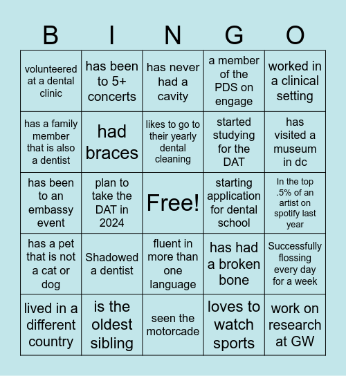 PDS BINGO Card